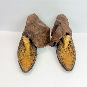 Vintage Boots Snakeskin Cowboy Western Boots Mens Size 10.5D ( Little Peel )